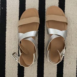 Franco Sarto Glorious Tan, Silver and White Sandal